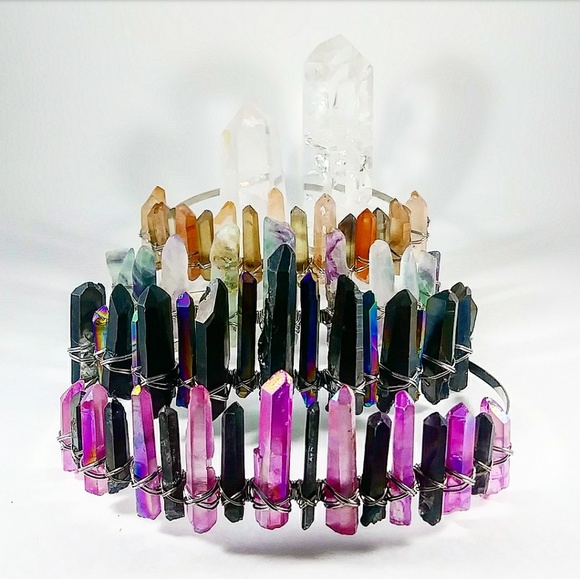 Crystal Cove Boutique Jewelry - (1) Double Quartz Crystal Crowns
